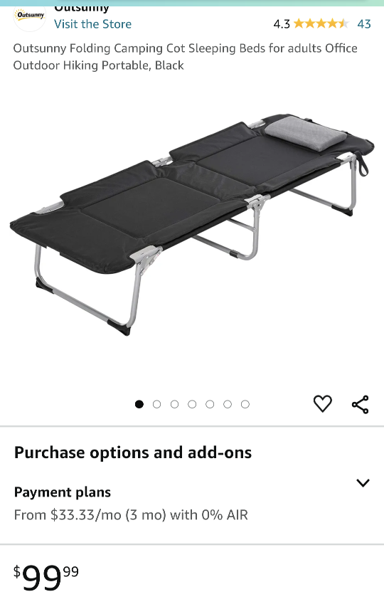 Cot/Sleeping bed