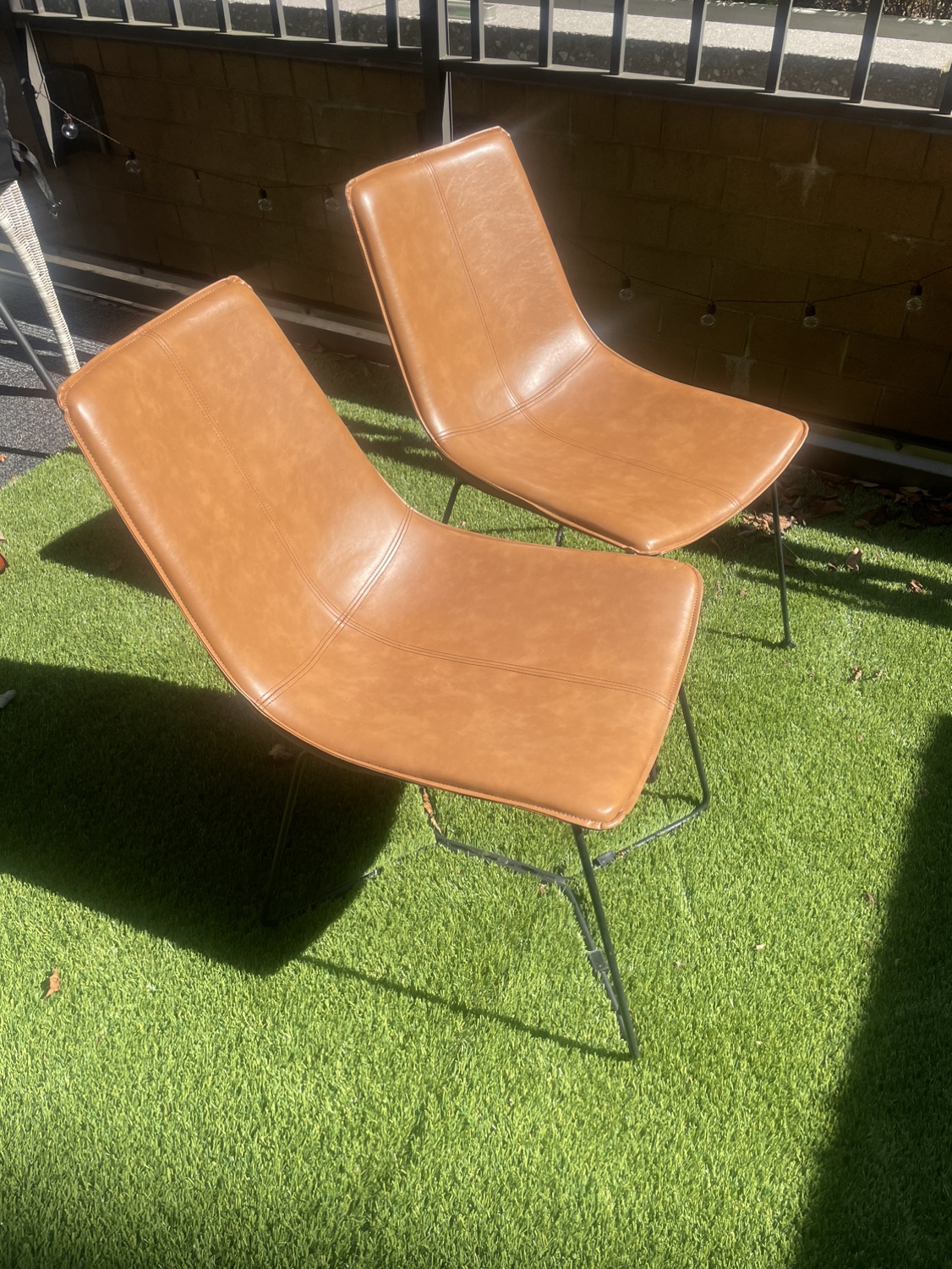 Brown Faux leather dining chairs