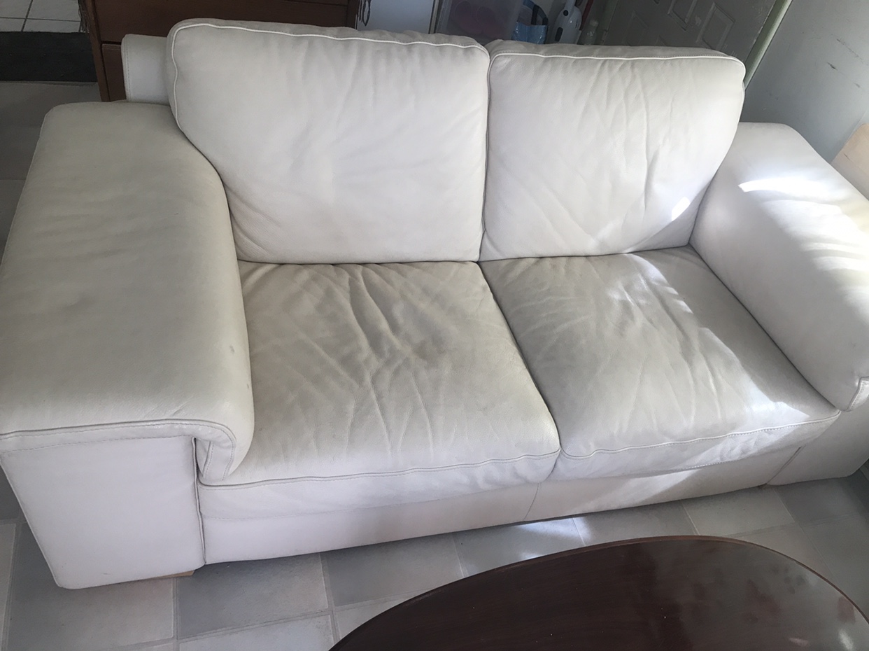 FREE White Italian Leather sofa - photo 2