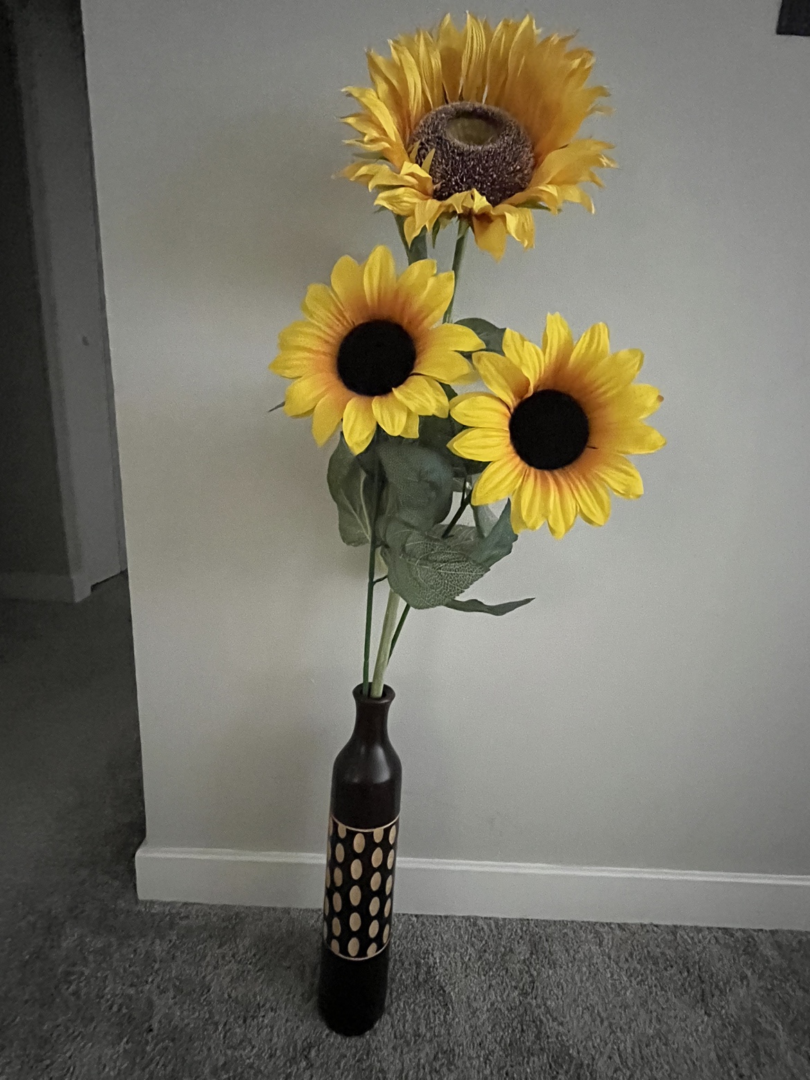 Artificial sunflowers with vase - photo 2