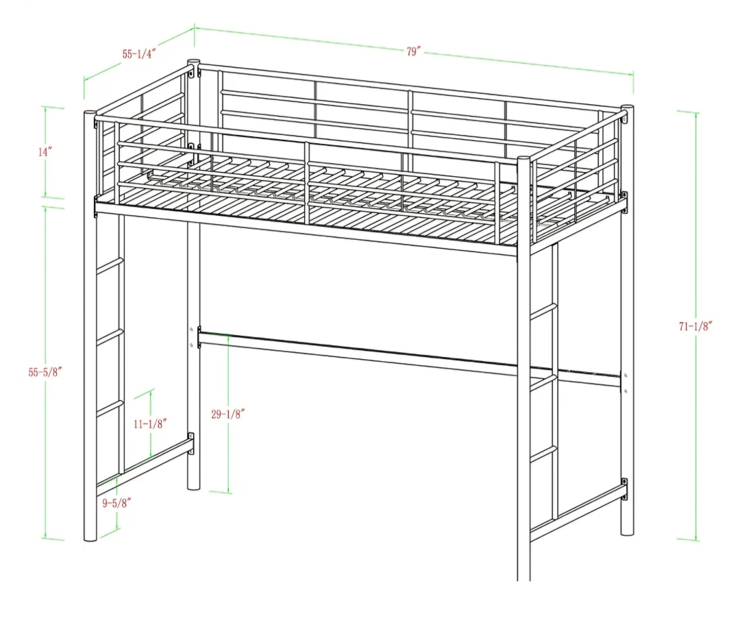 Walker Edison Double Loft Bed - photo 5