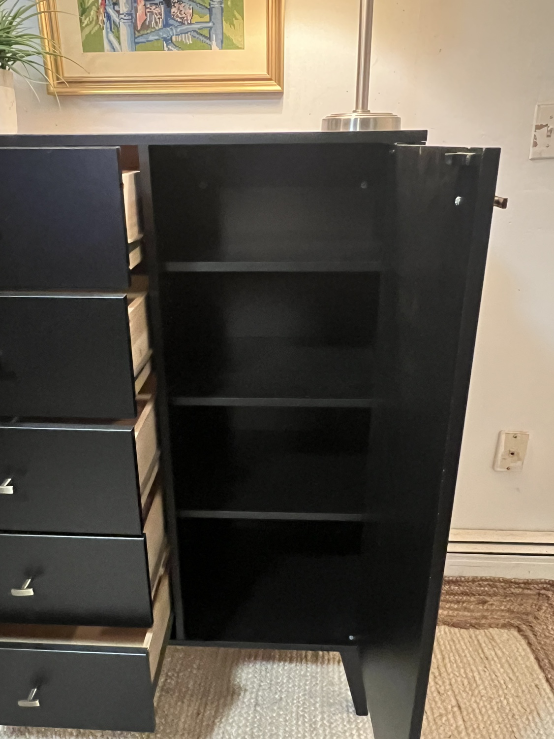 Art Deco 5 Drawers + 4 Shelves Cabinet Dresser - Delivery Extra - photo 3