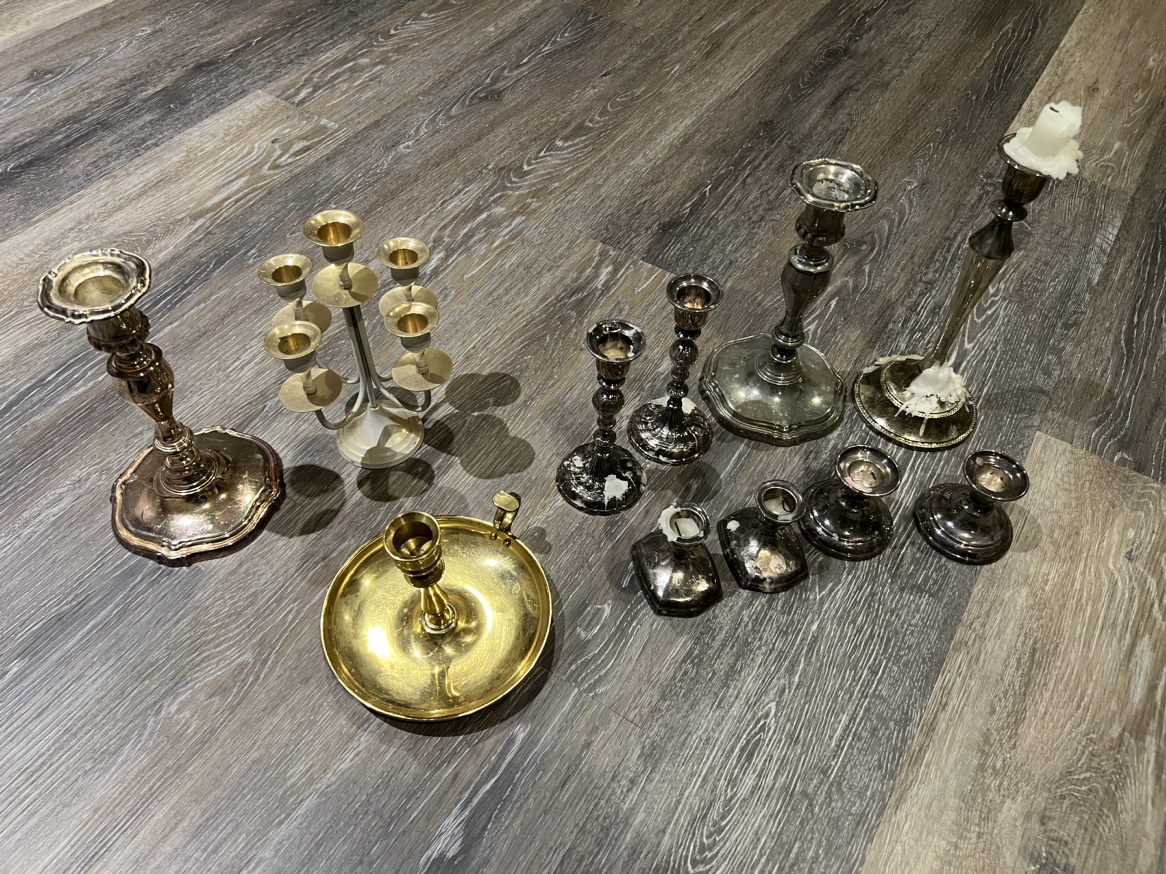 Assorted Brass Candlestick Holders