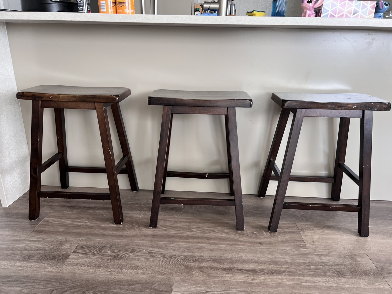 Wood barstools set of 3