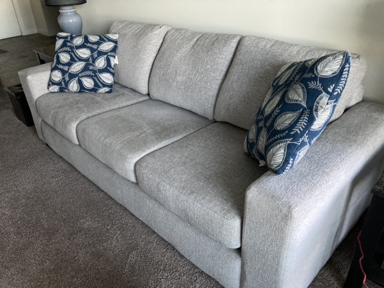 Three seat grey sofa thumbnail