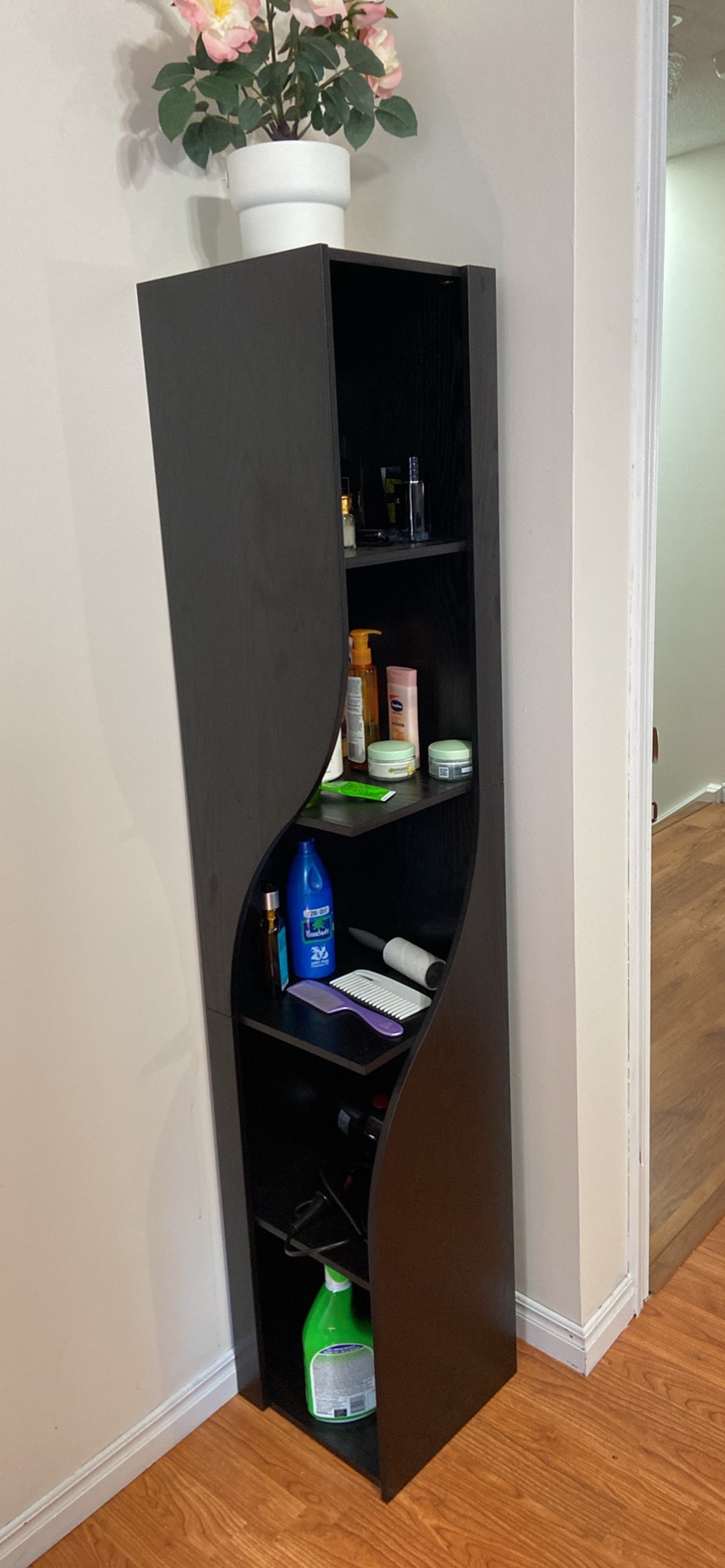 Black Corner Shelf Unit