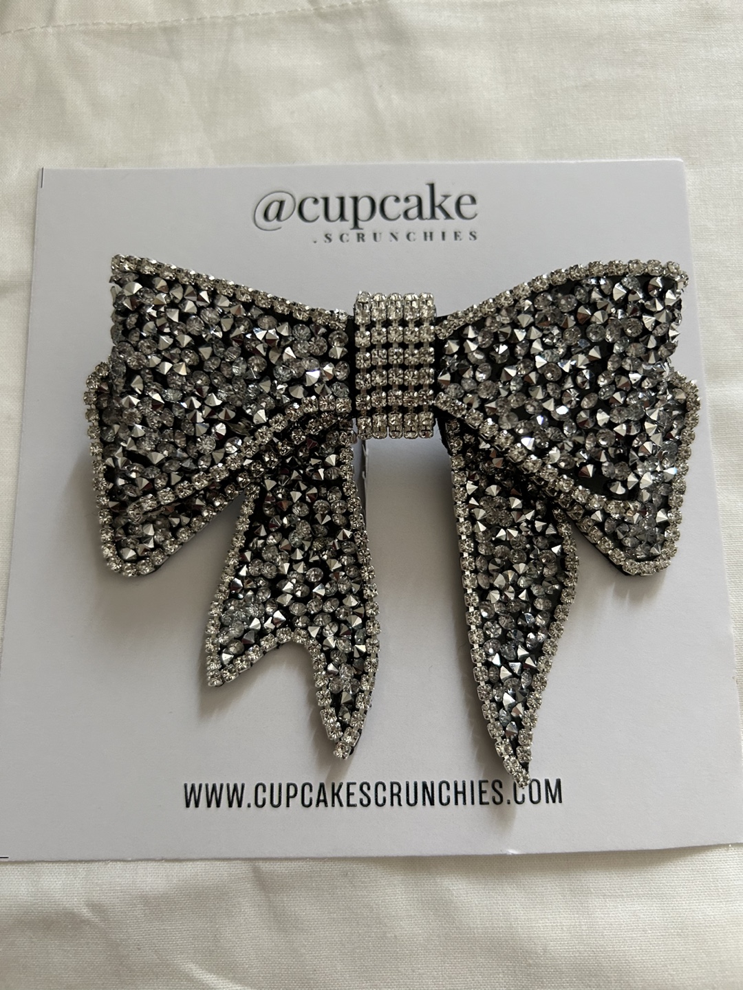Rhinestone bow clip thumbnail