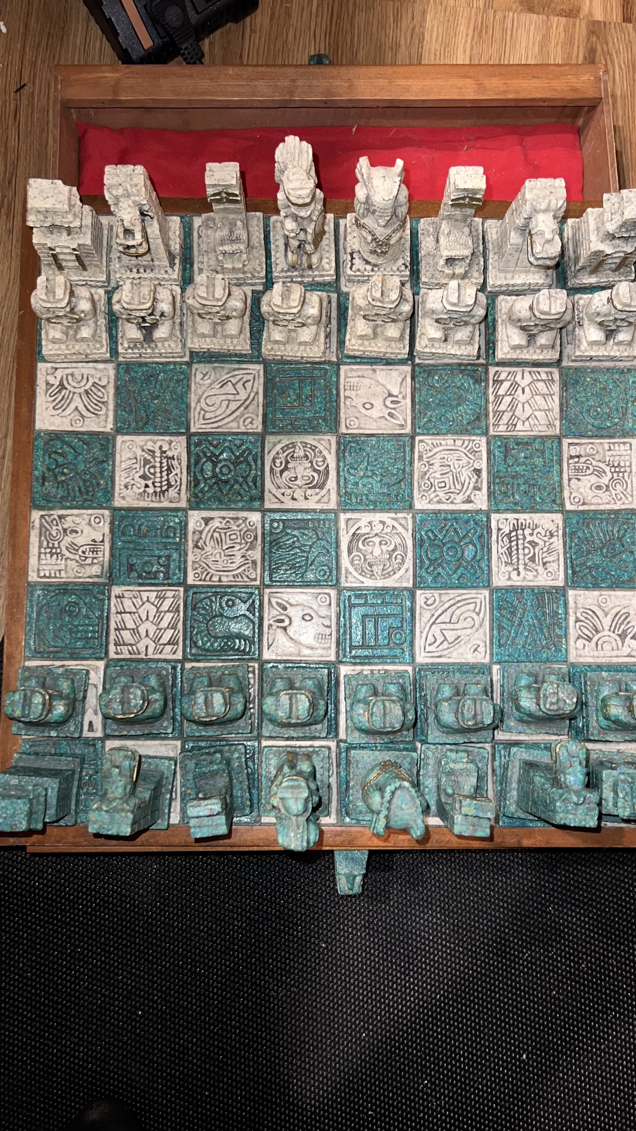 Vintage Aztec/Mayan Chess board