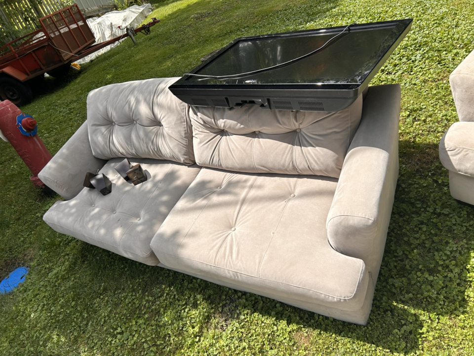 Couch, chair and TV