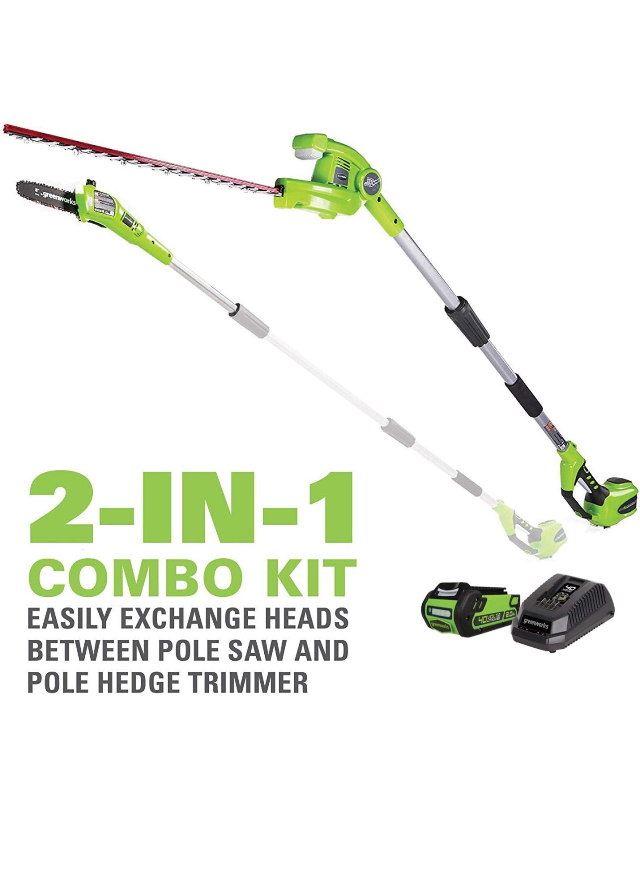 2 in 1 polesaw - pole hedge trimmer