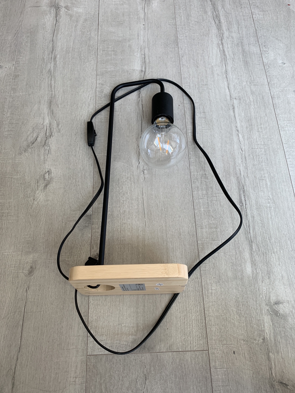 Table lamp, black/bamboo - photo 2
