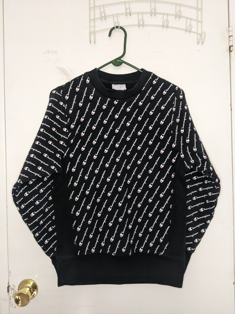 ⚽ Champion Men's Weave Crewneck Sweatshirt Size Small Logo image indicator(4)