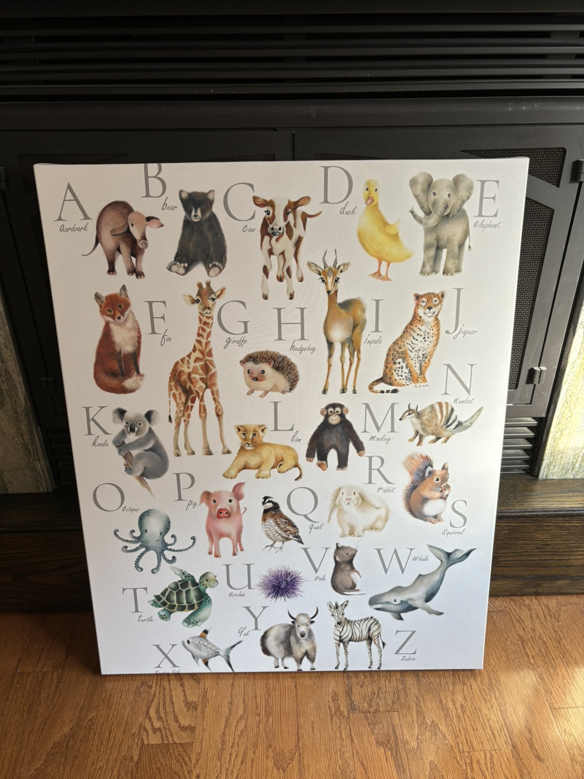 Alphabet animal ABC’s nursery canvas wall decor thumbnail