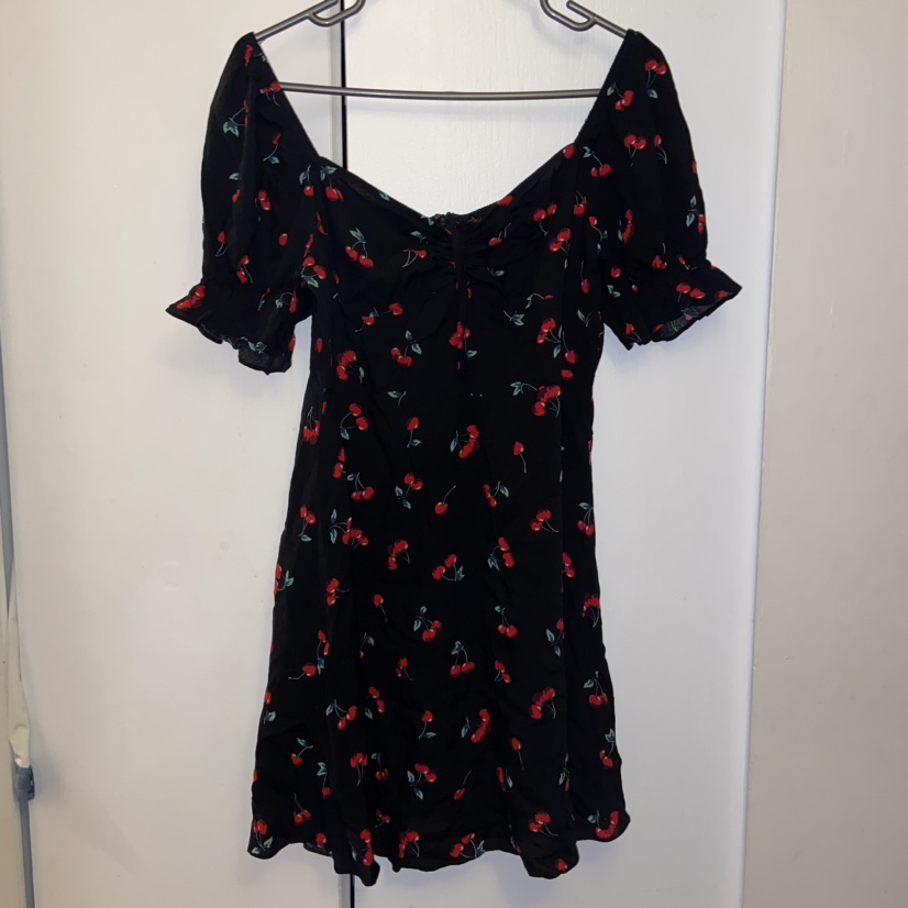 cherry off shoulder dress size large thumbnail