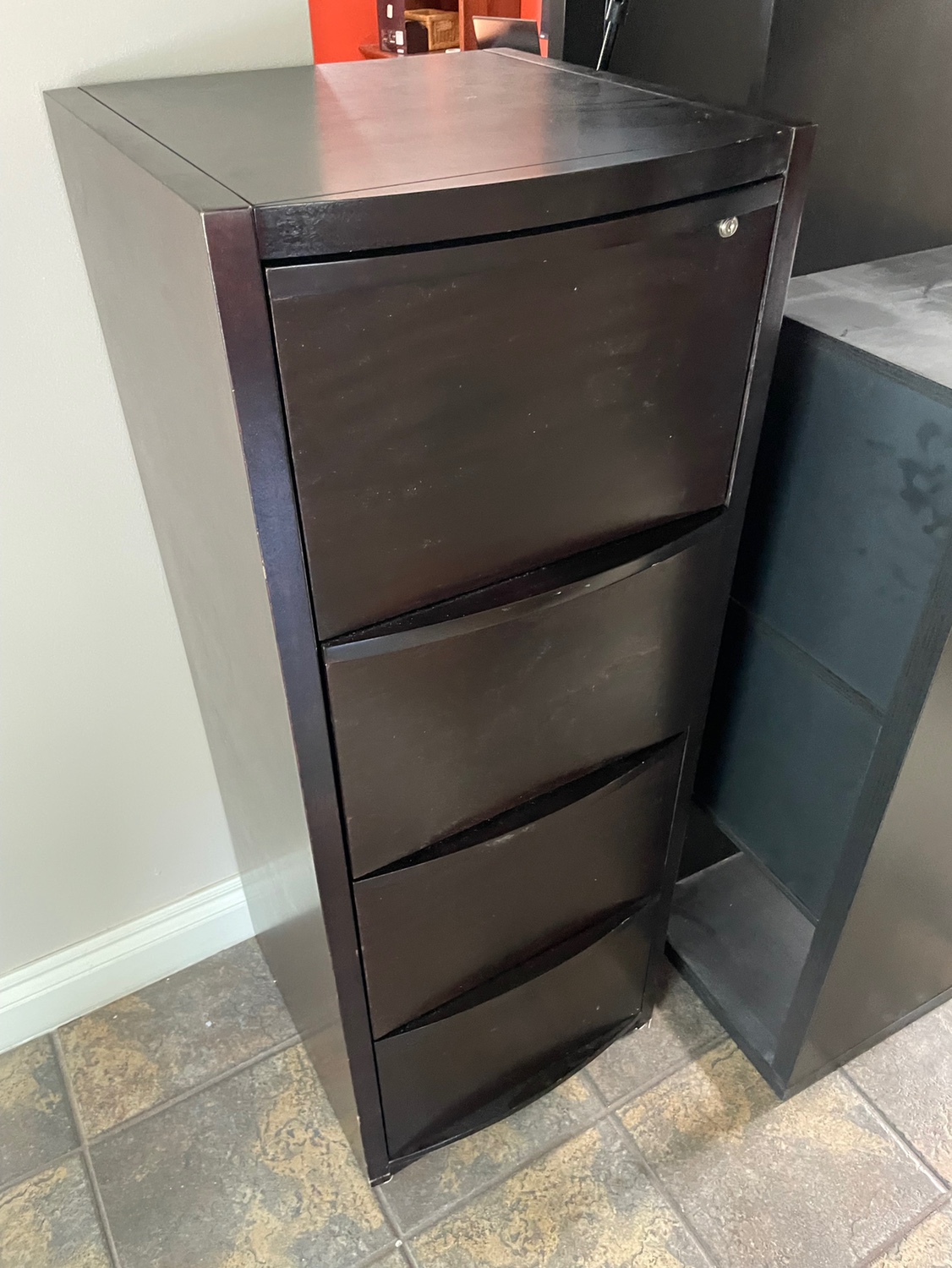 Large Wooden 3-Drawer Filing Cabinet - photo 2
