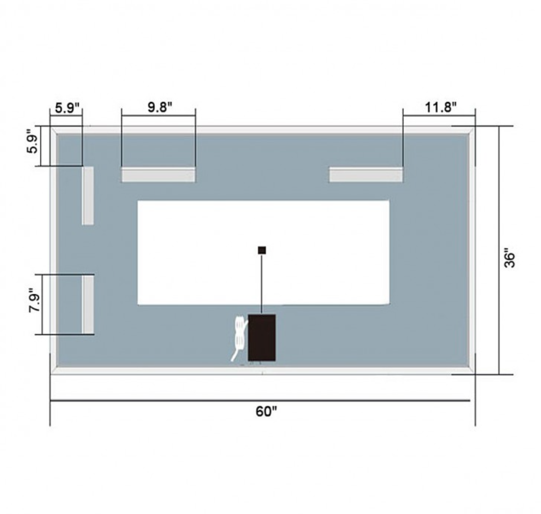 DECORAPORT 60 x 36 Inch LED Bathroom Mirror image indicator(3)