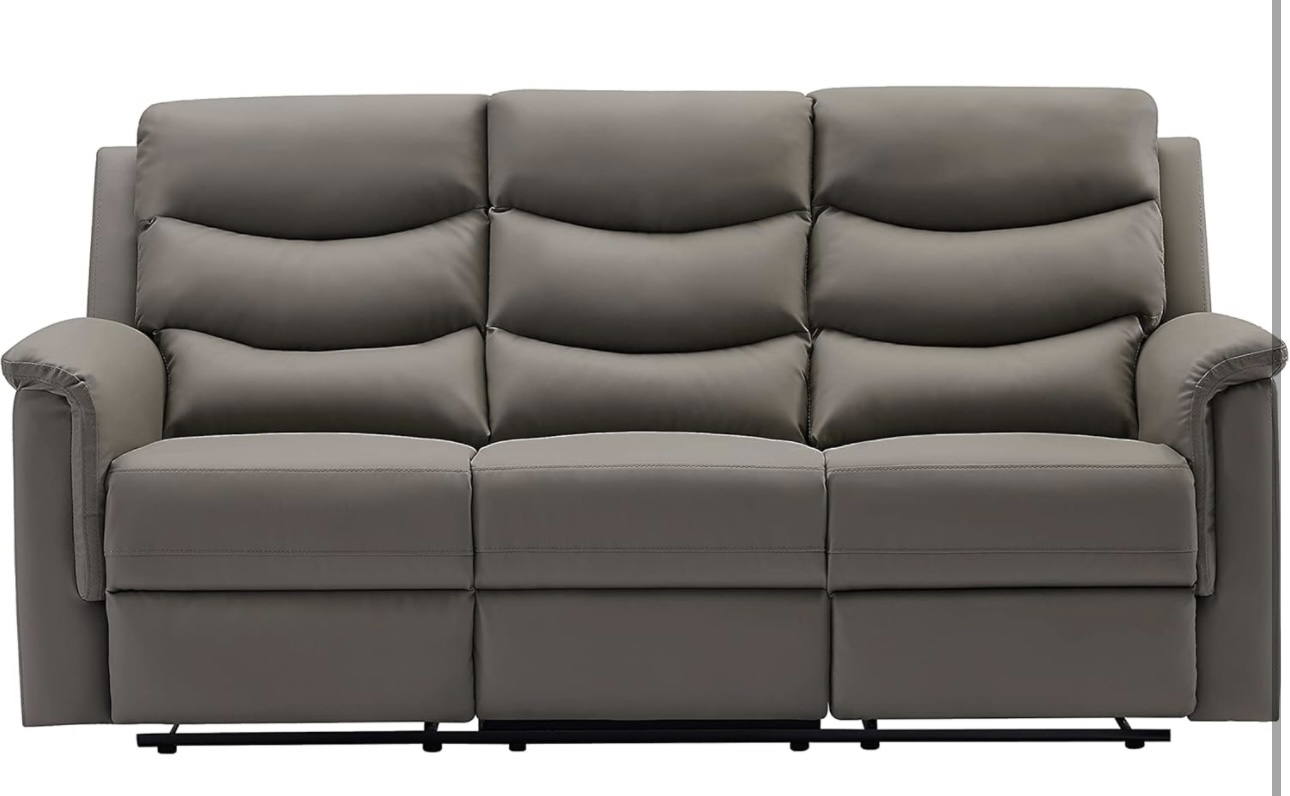 Manual leather recliner - photo 3
