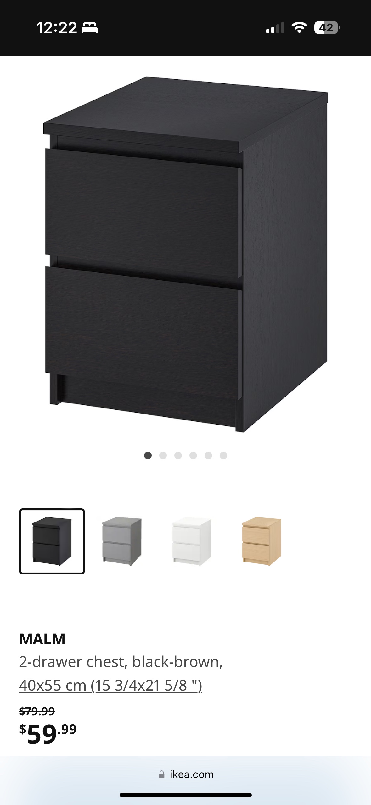 2-Drawer End Tables x2 in Black