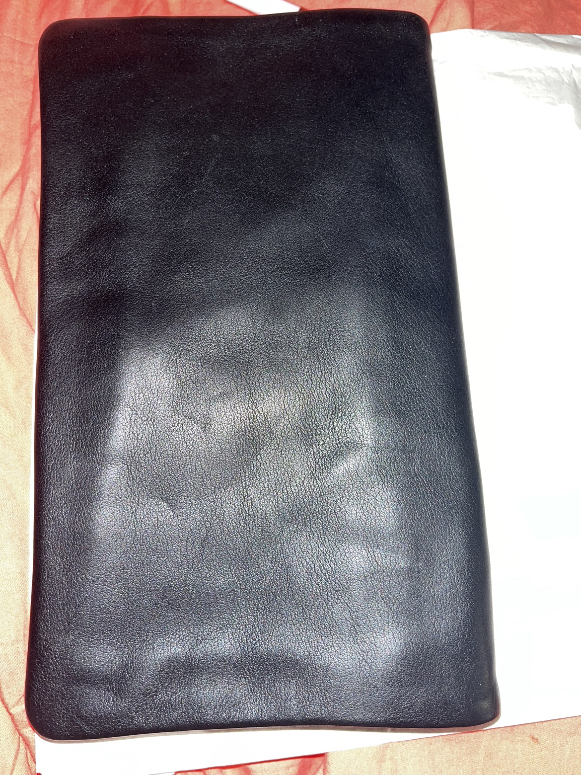 BNWT ANN TAYLOR LEATHER FOLD CLUTCH image indicator(10)