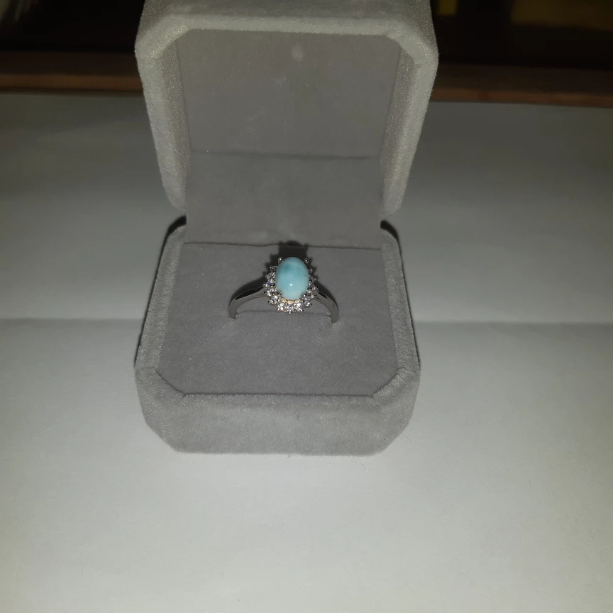 Larimar Sterling silver ring