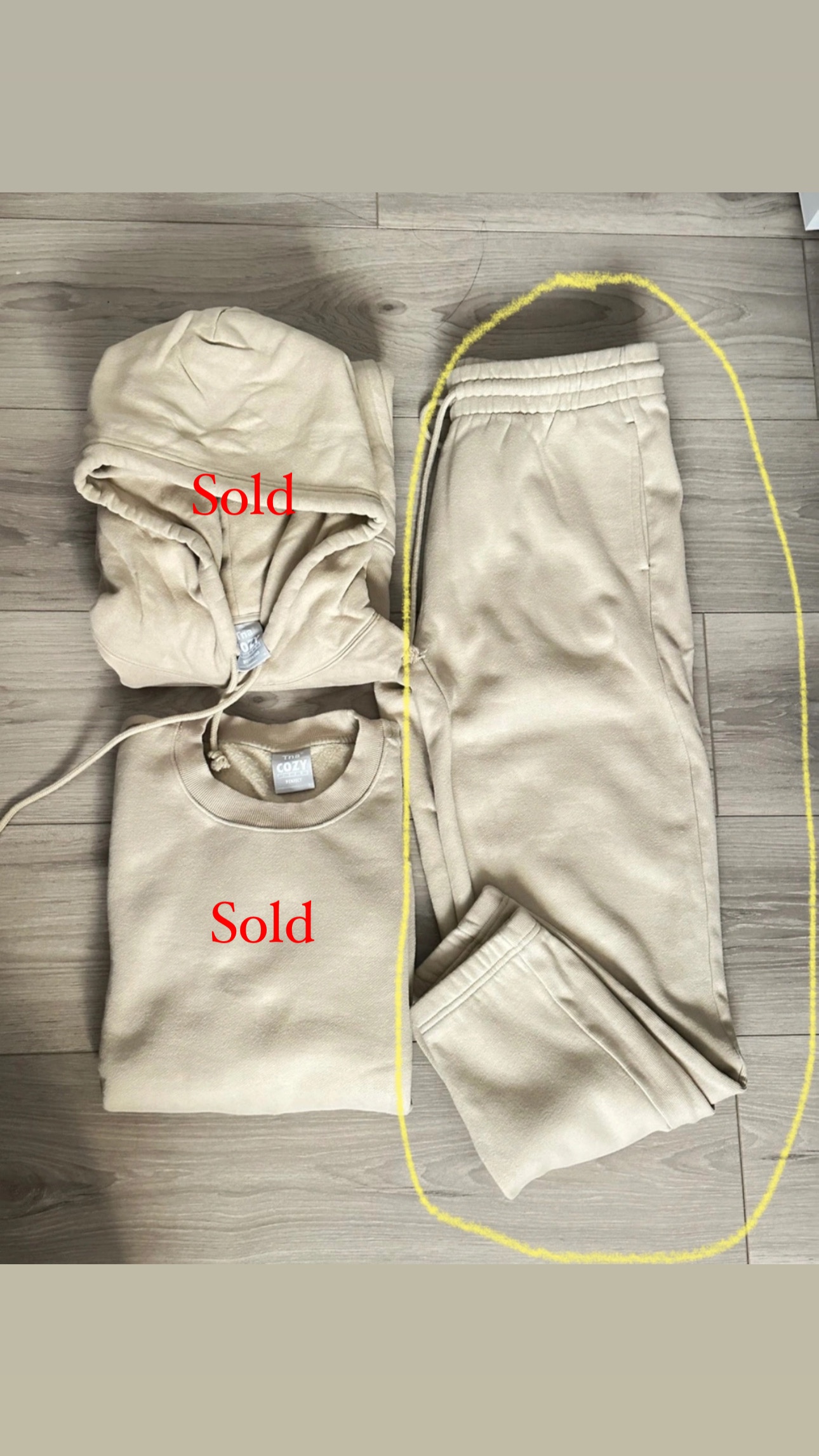 Aritzia TNA Cozy AF Beige Sweatpants