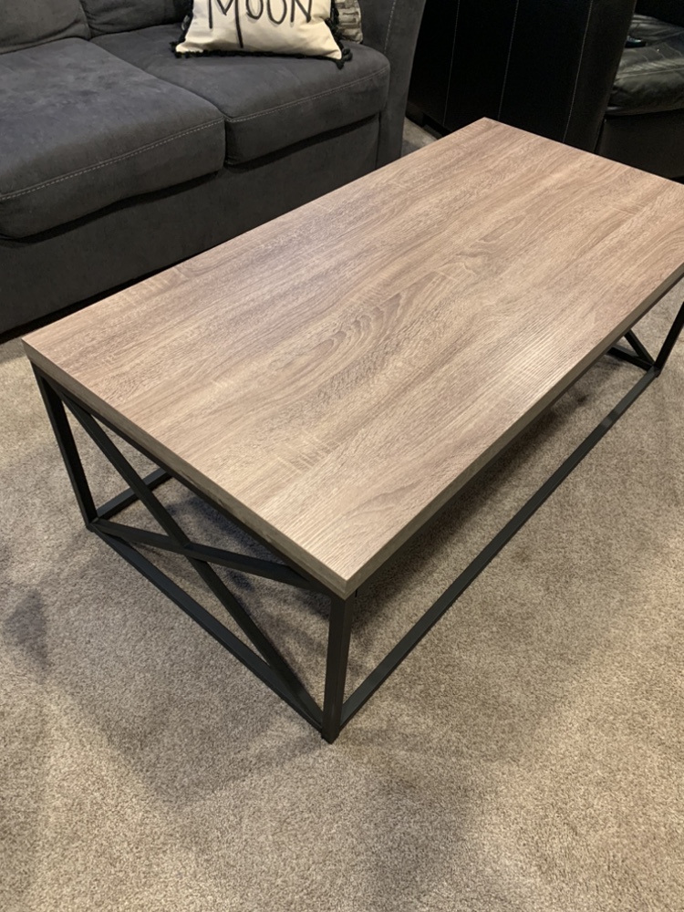 Like new coffee table - metal with wood top - photo 3