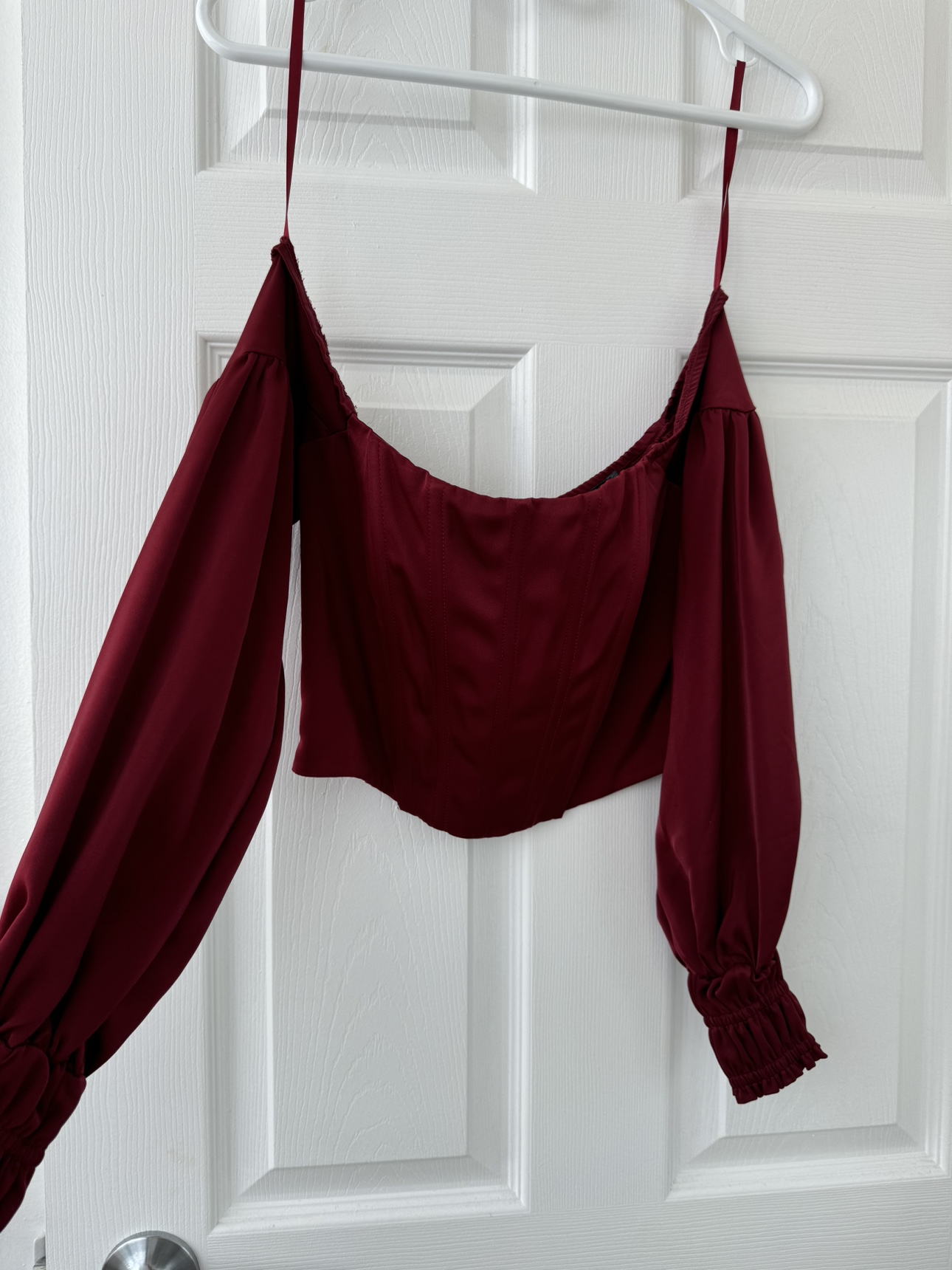off the shoulder long sleeve corset top - photo 2