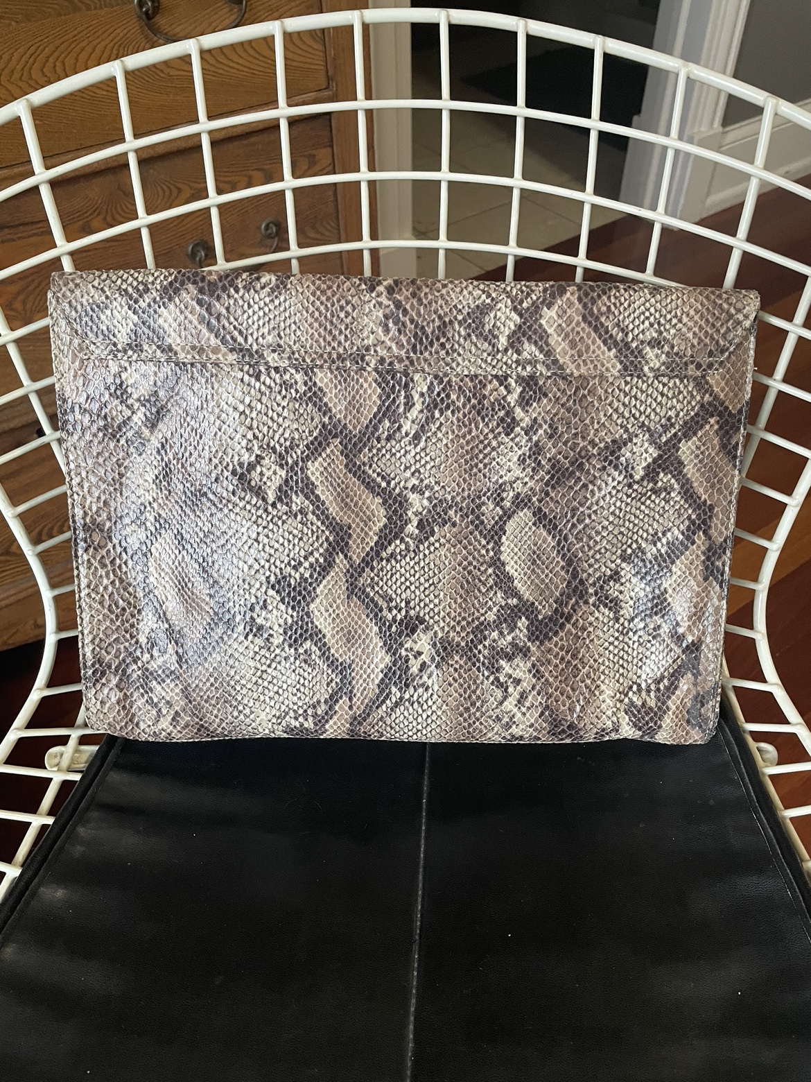 Faux snakeskin bag