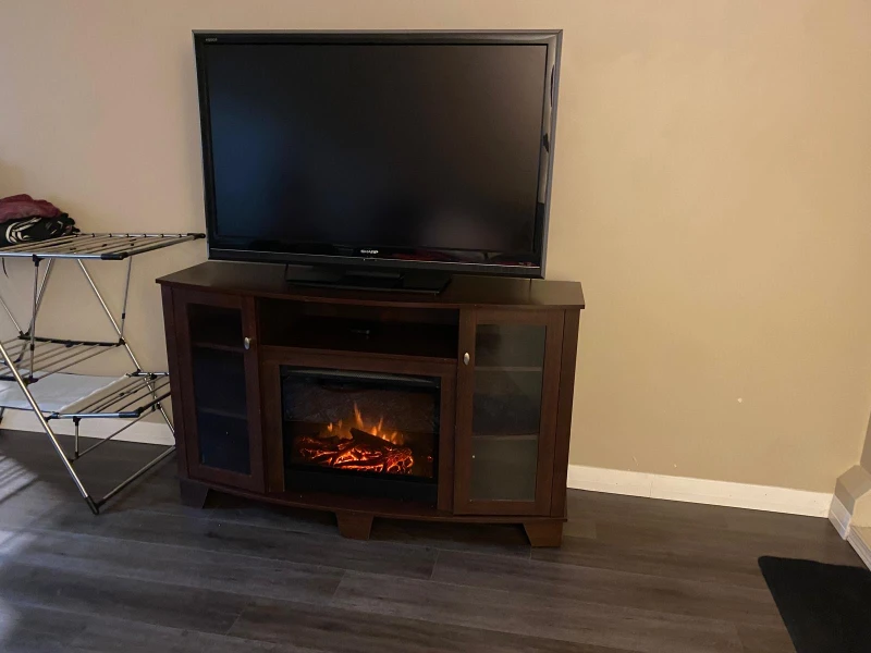 tv stand with fireplace