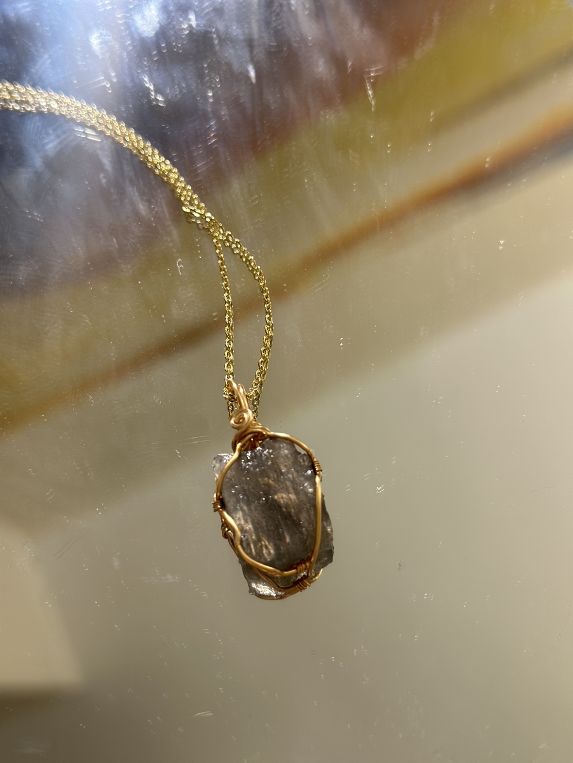 Natural Dark Moonstone Quartz necklace for healing - photo 4