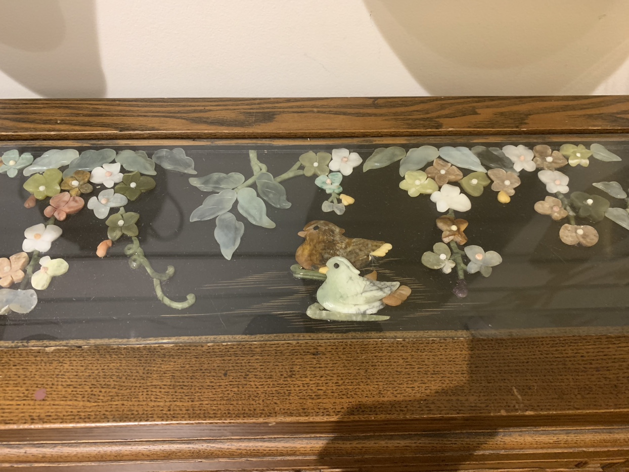 Antique oriental/Chinese glass art mini coffee table/console - photo 2