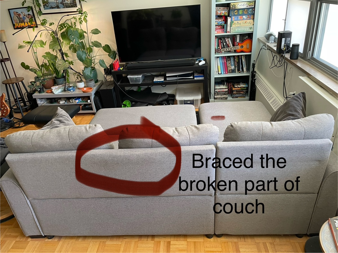 Chaise pullout couch with storage section - photo 4