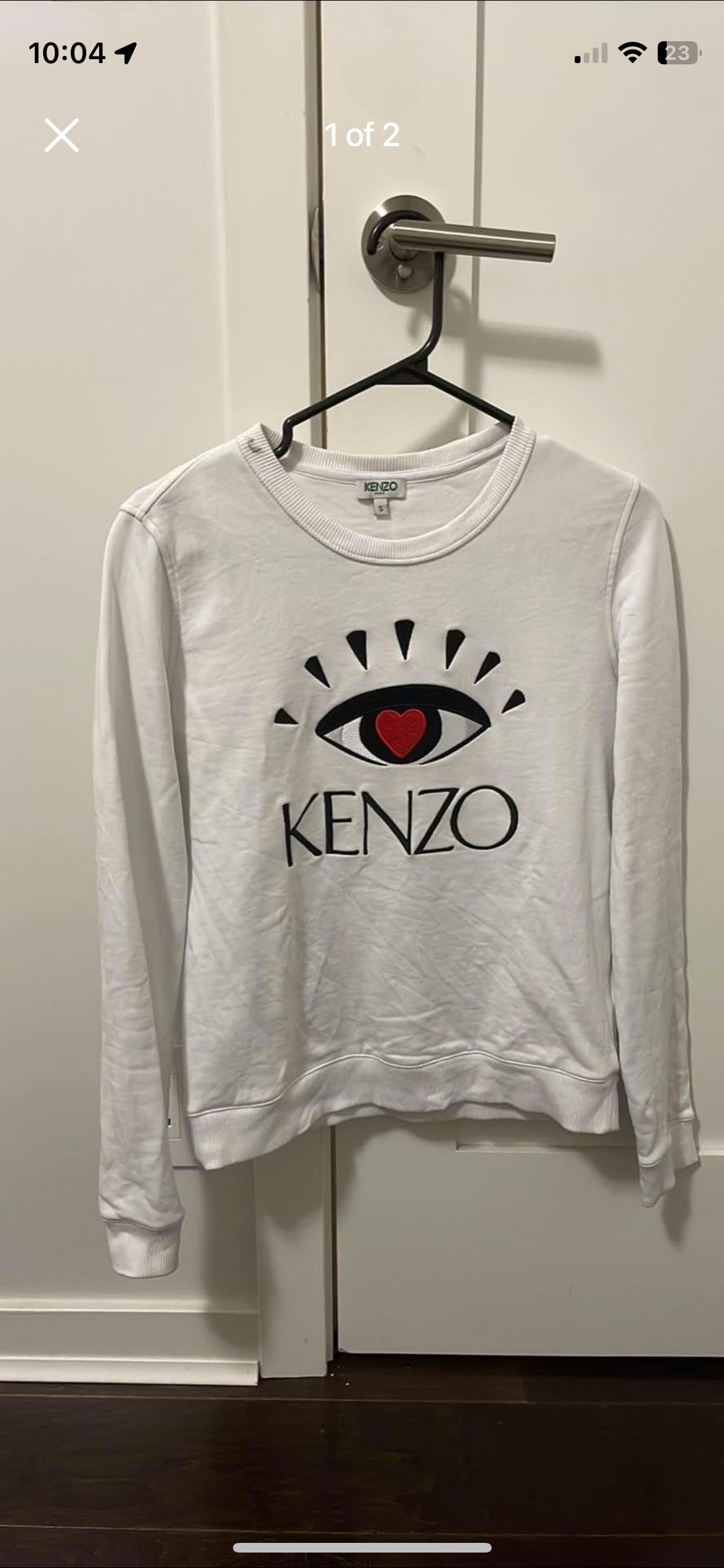 Kenzo White Cupid Eye Sweatshirt, Women’s size Small - photo 5