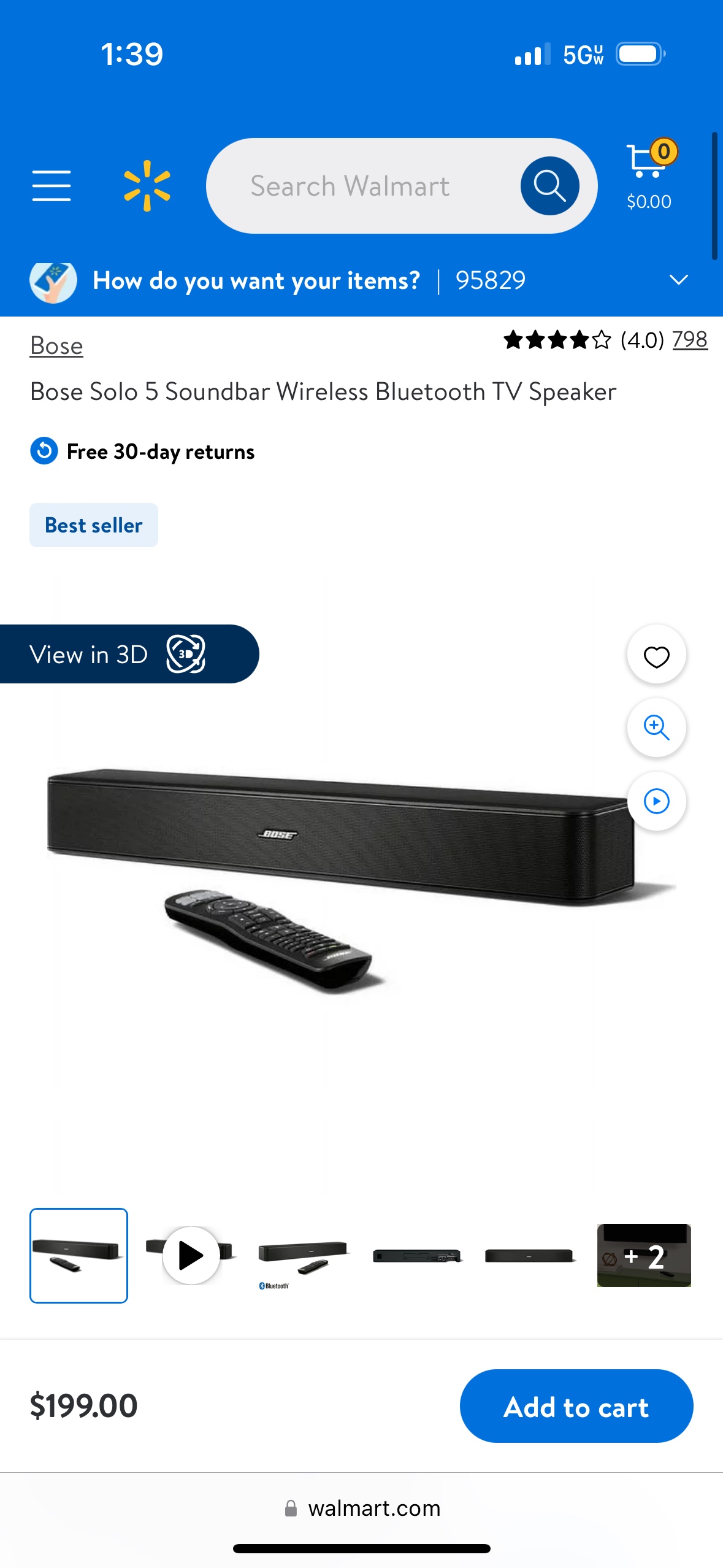 Bose Solo 5 Soundbar Wireless Bluetooth TV Speaker