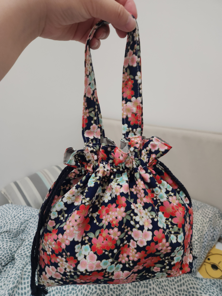 Floral Drawstring Bag