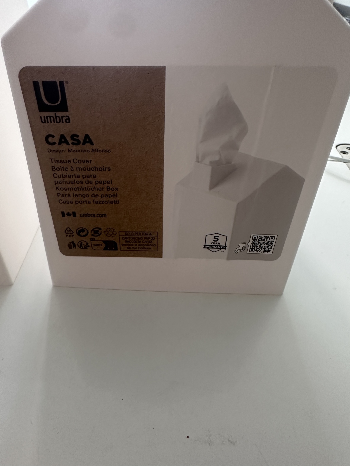 Umbra Casa Tissue Box Cover, White image indicator(2)