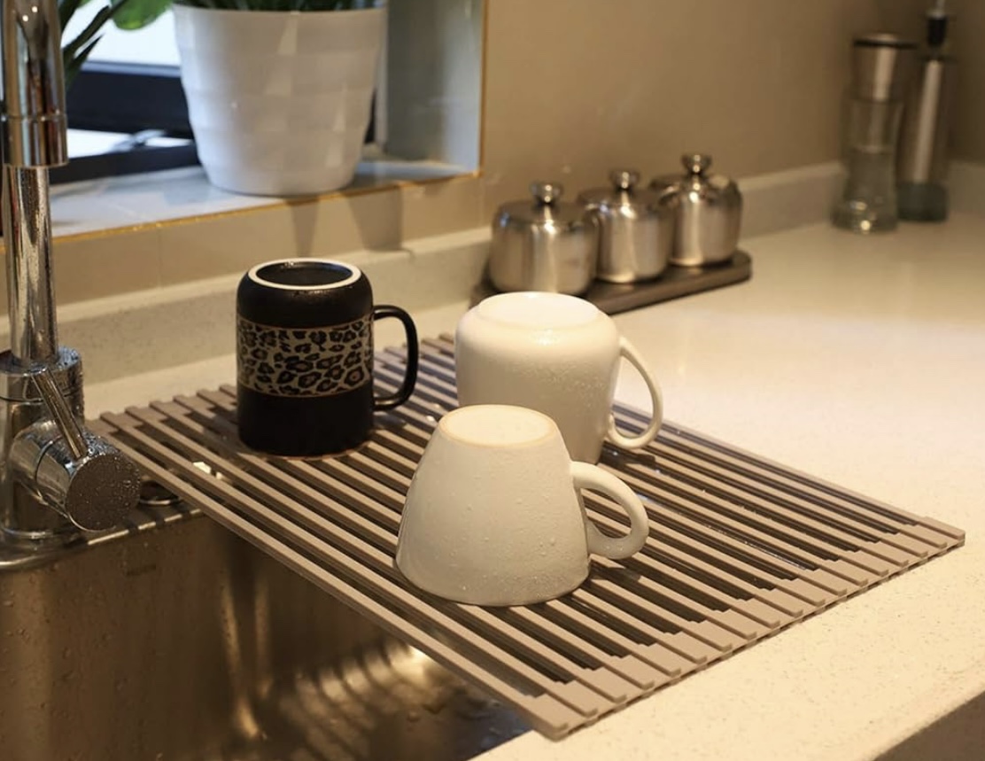 Silicone dish drying rack