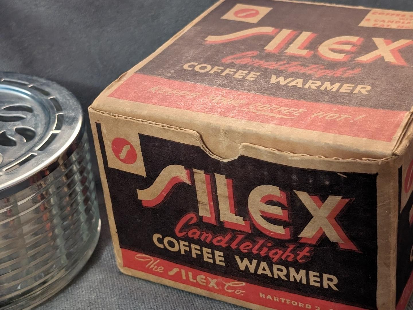 VINTAGE SILEX Candlelight Coffee Warmer Kit NIB ⚽ image indicator(4)