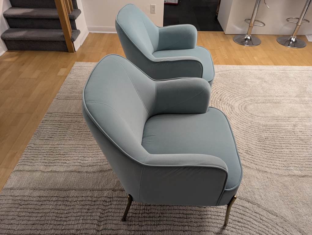 Accent Chairs, Velvet Blue - Glam & Contemporary Style