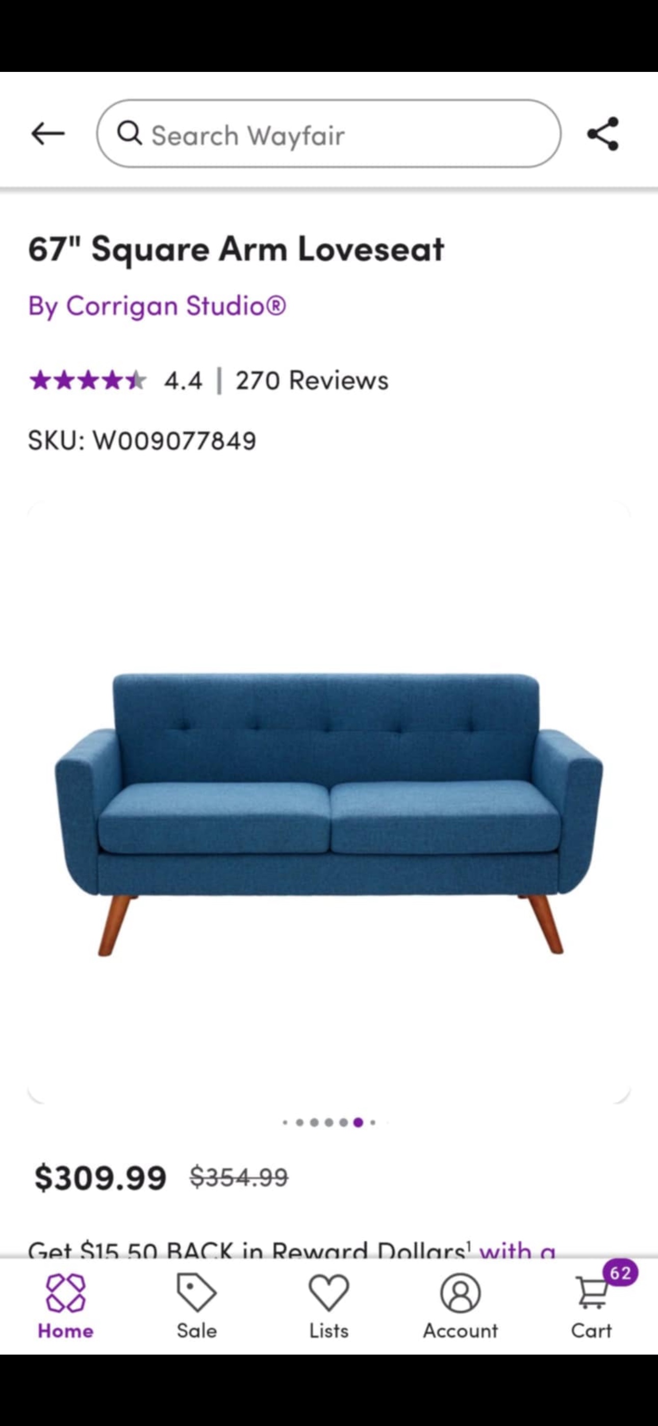 67”  Square arm loveseat - photo 4