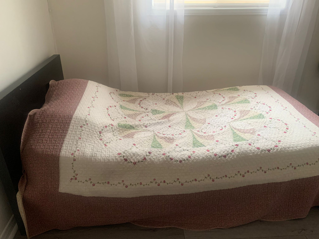 Single Bed, mattress, study table, chair, 6 drawer chest