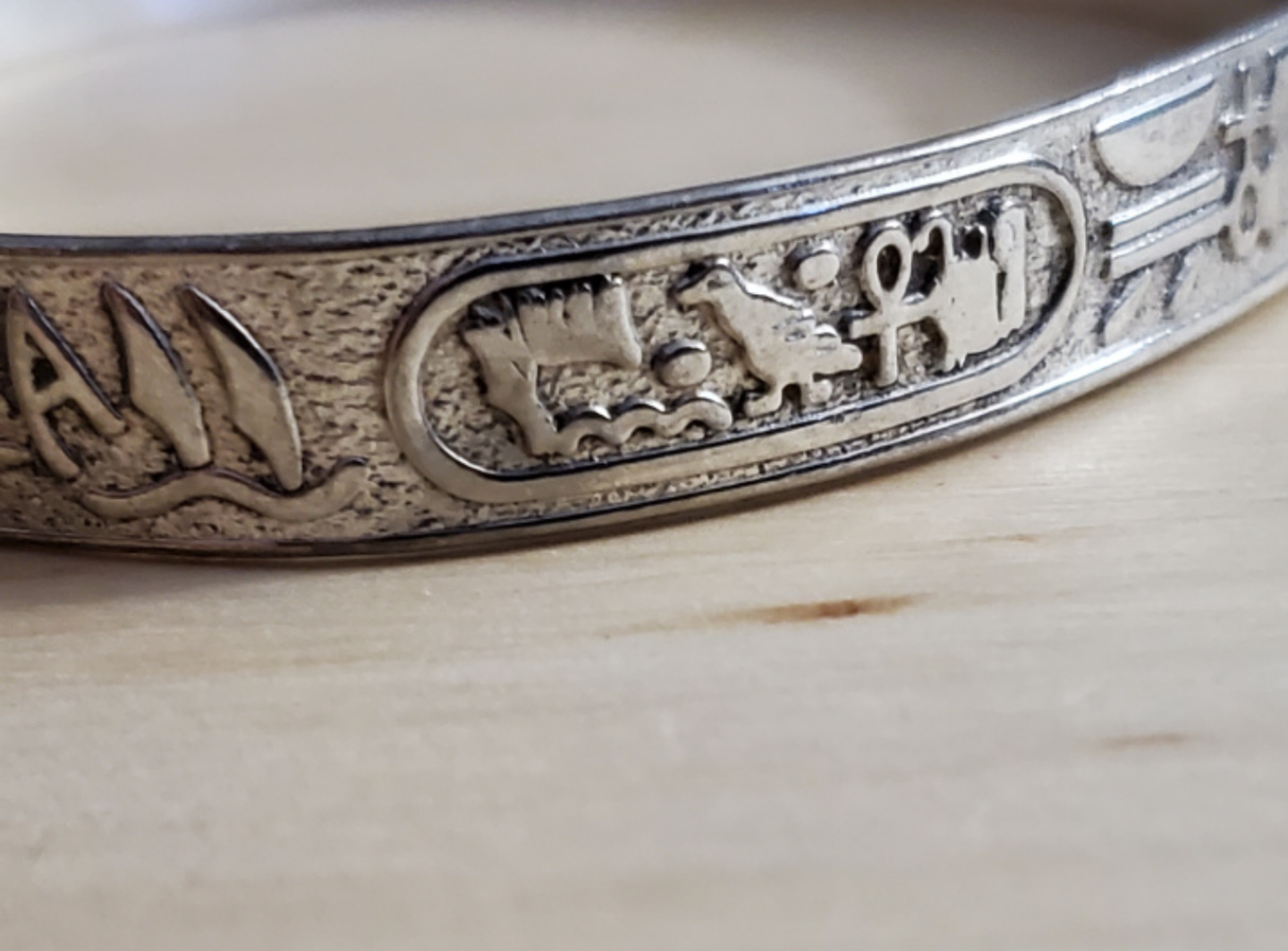 Vtg. Mexico Sterling Bangle Bracelet image indicator(2)