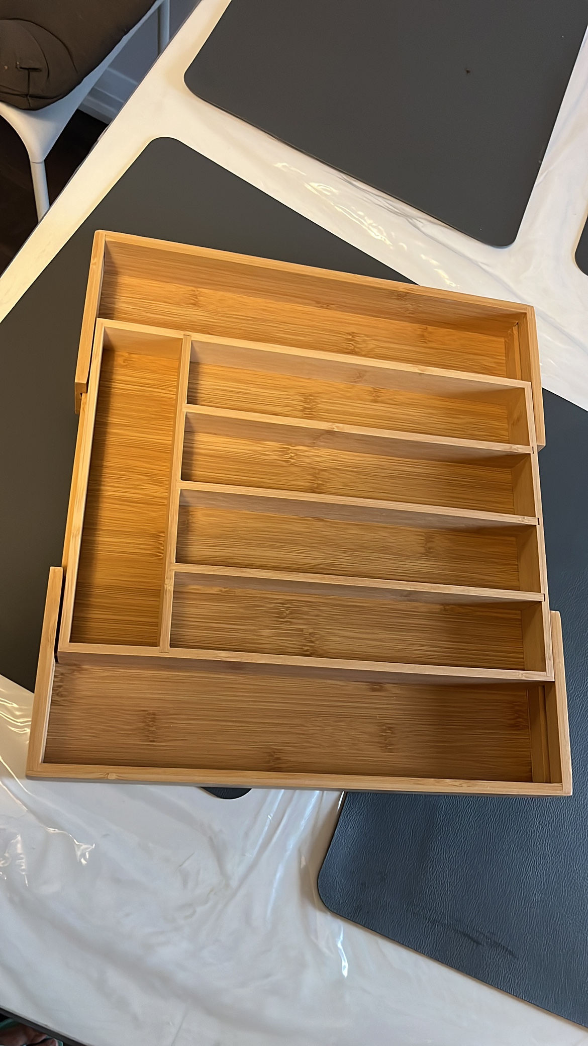 Bamboo Expandable Cutlery Organizer Tray