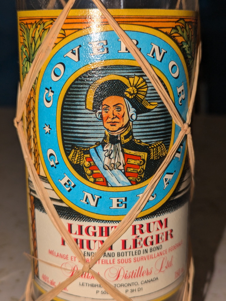 Governor general rum bottle collectable