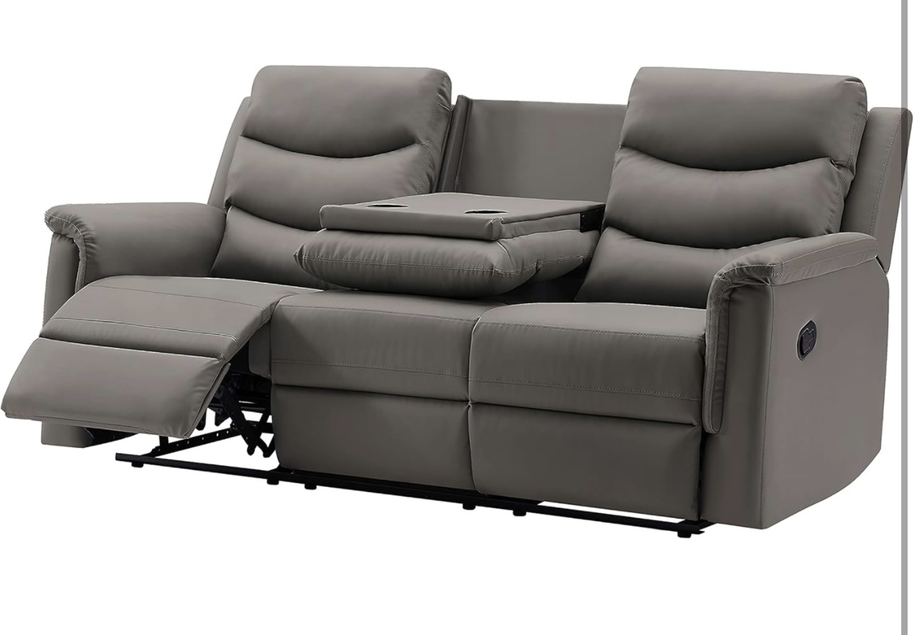 Manual leather recliner - photo 4