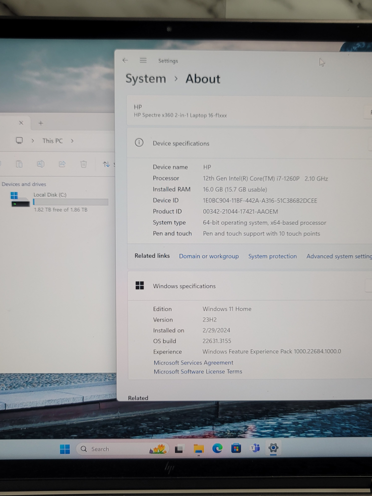 HP SPECTRE COREI7 2TB SSD image indicator(10)