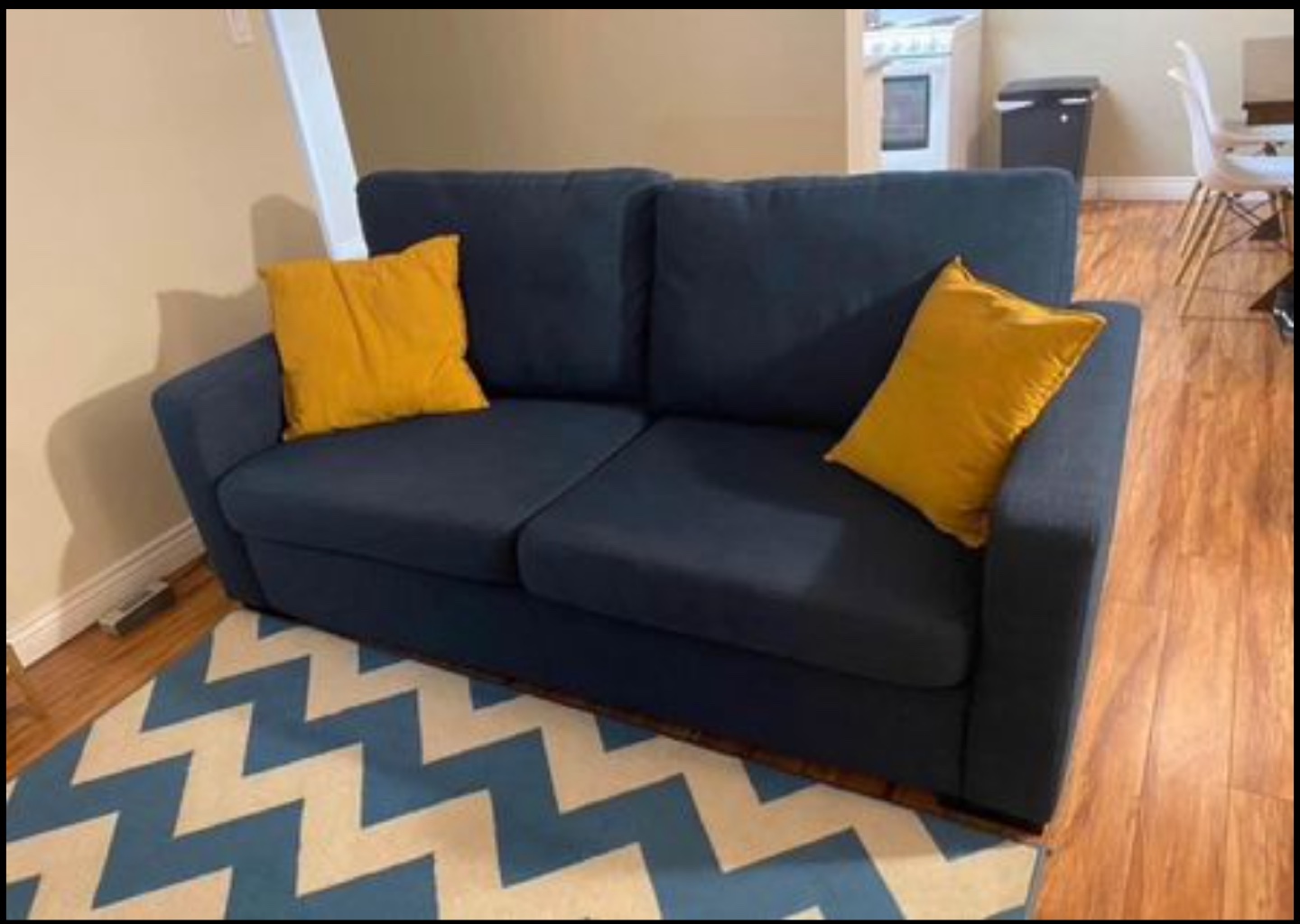 Navy blue sofa
