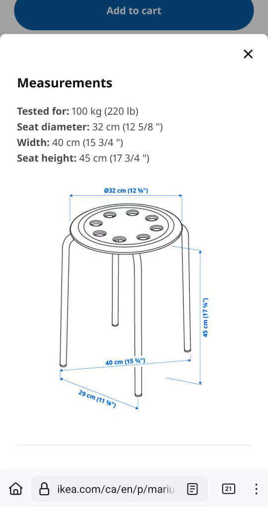 White IKEA Stool - photo 2