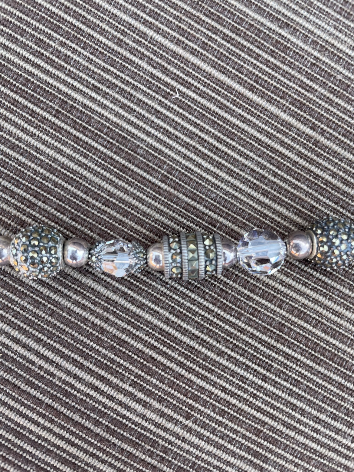 Sterling Silver and Crystal Beaded Bracelet - photo 2