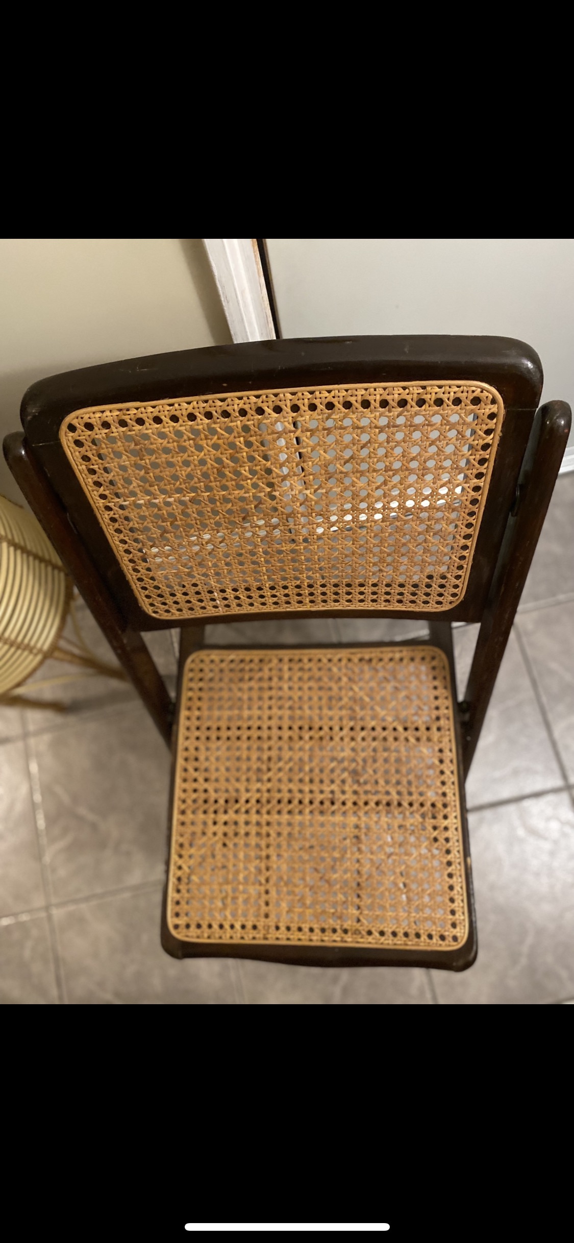 WOODEN FOLDING RATTAN CHAIR - photo 3